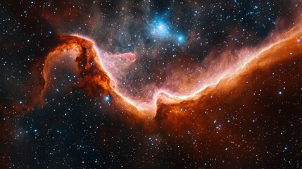 Wall Mural - mesmerizing cosmic nebula with bright stars and ethereal gas clouds