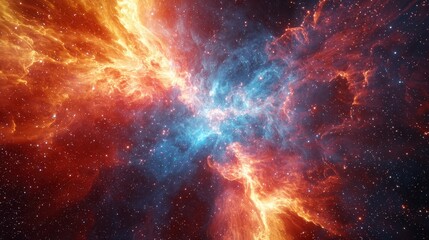 Wall Mural - stunning cosmic nebula with vivid color contrasts in deep space
