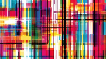 Wall Mural - abstract colorful pattern composed of vertical and horizontal overlapping lines
