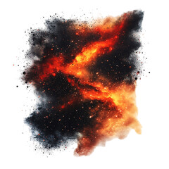 Wall Mural - fiery cosmic nebula abstract art digital painting space galaxy stars dust