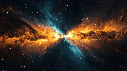 Wall Mural - vibrant cosmic nebula in deep space with fiery colors and stars