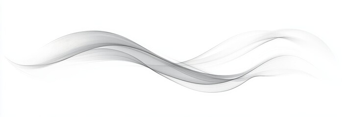 Canvas Print - Abstract Flowing Wave Lines on a White Background. Gray Smoke. Dynamic Flow. Delicate Lines.