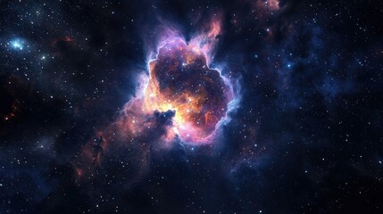 Wall Mural - stunning cosmic nebula with colorful gas and star formation brightness