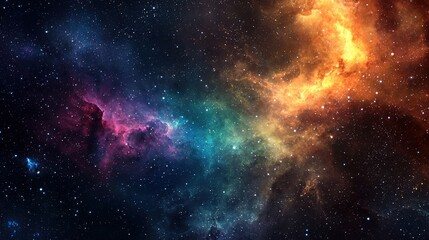 Wall Mural - vibrant cosmic nebula in deep space with bright starfield