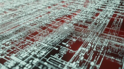 A rendered image representing a complex digital data network structure
