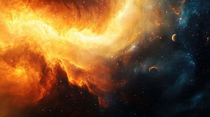 Wall Mural - Stunning Abstract Cosmic Scene with Gas Clouds and Starry Background