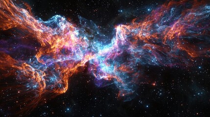 Wall Mural - vivid colorful cosmic nebula in deep space with stars and gas clouds