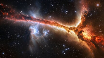 Wall Mural - stunning cosmic nebula with vibrant colors and starry background