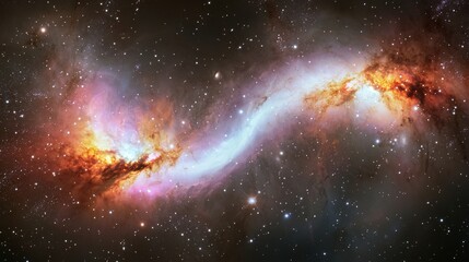 Wall Mural - stunning cosmic nebula with colorful gas and star field background