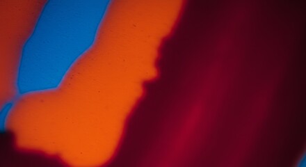 Poster - A colorful abstract painting with a blue and orange stripe