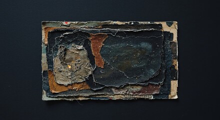 Poster - A piece of paper with a black background and a brown and black design