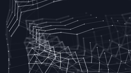 Leinwandbilder - Technologic background. Network connection structure. Abstract geometric shapes. 3d