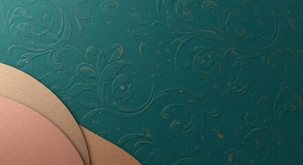Poster - A green background with a gold and brown border