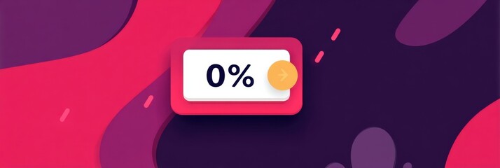 Poster - Discount Tab Appears on Glossy UI Panel, Showcasing a 0 Percent Offer for Promotions and Special Deals Designed to Attract User Attention Effortlessly