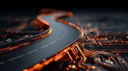 Representation of modern technology and innovative processes in IT, including networking and big data