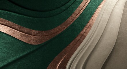 Poster - A green and brown striped background with gold and silver accents