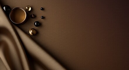 Poster - A brown background with a gold and black design