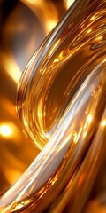 Wall Mural - abstract golden fluid background. dynamic flow and gentle waves in monochrome gold tones.