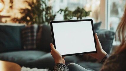 Wall Mural - a person using a tablet device, ideal for technology-related concepts and digital lifestyle images