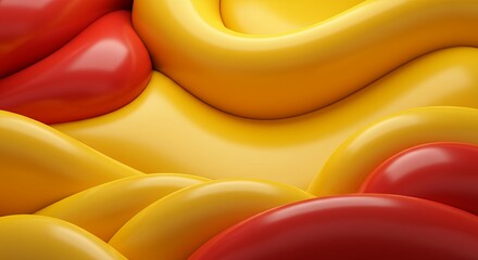Poster - A yellow and red blob with a red and yellow swirl