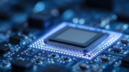 The CPU electronic circuit board is a representation of modern and high technology, encompassing computer programming and stock