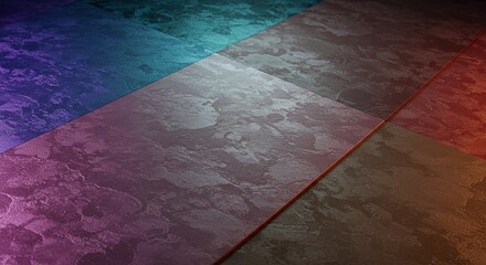 Poster - A colorful floor with a pattern of squares