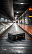 © Lucianastudio - Suitcase sits alone on the baggage claim carousel after long flight at the airport