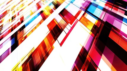 Wall Mural - abstract colorful geometric composition of intersecting shapes and angles