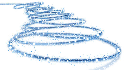 Wall Mural - Abstract flowing blue spiral isolated on white background