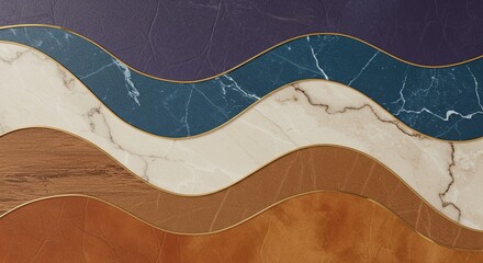 Poster - A series of different colored tiles with a gold border