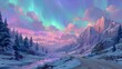 © bagus_ - Magical Aurora Borealis over Snowy Mountains.