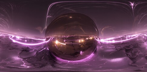 Wall Mural - a giant interstellar cloud with stars is situated in a 360 degree fantasy space nebula, with the sce