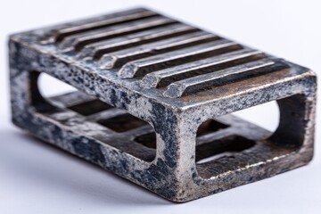 Leinwandbilder - Vintage metal grille shaped object with distinct texture on a clean surface