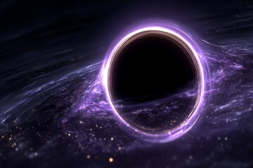 Aufkleber - Exploring the mystery of a black hole surrounded by cosmic light and swirling gas and dust in deep space