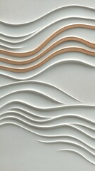Wall Mural - abstract wavy lines in white and gold, modern design with texture, smooth curves, studio shot for ba