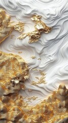 Wall Mural - elegant abstract background with white marble texture and gold accents modern art style close up det