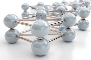 Fototapete - Detailed view of a molecular structure showcasing connections between atoms in a scientific setting
