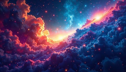 abstract cosmic painting with celestial elements, decoration, celestial, cosmos
