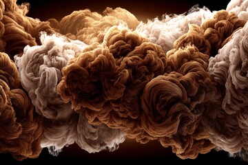 Poster - Brown and white swirling cloud formations filling the space with intricate textures and shapes during a dramatic sunset