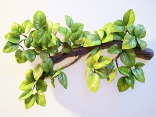 Wall Mural - lush pothos vine cascading from branch close up studio shot for botanical beauty and natural decor i