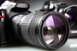 © ChaoticMind - Camera lens captures details of photography equipment in a studio setting