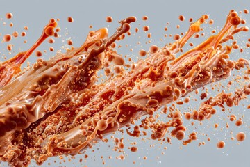 Aufkleber - Dynamic splash of liquid in shades of orange against a light background showcasing energy and movement