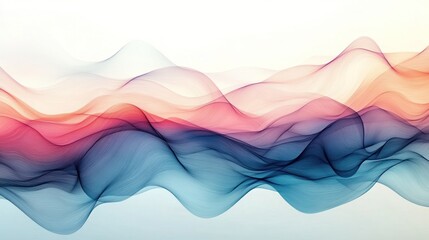 Wall Mural - abstract artwork showing flowing color waves in horizontal arrangement