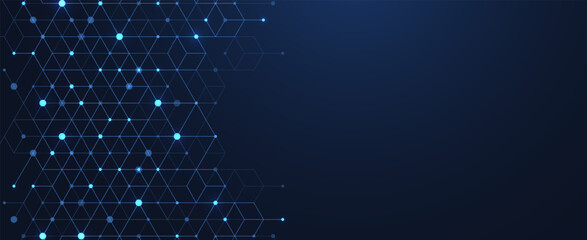 Aufkleber - Abstract digital blockchain cube blocks concept. 3D big data cubes quantum computer technology idea. Artificial intelligence data core cubes design element