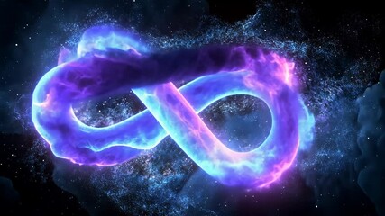 Wall Mural - blue and purple neon light with cloud formation. diamond shaped fluorescent frame in dark environmen