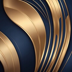 Aufkleber - Elegant golden swirl patterns on a deep blue background, evoking a sense of luxury and sophistication. The design features graceful, curved lines and a rich, metallic texture.