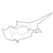 © Morvai - Map of Cyprus with country and regions borders and with water reservoirs