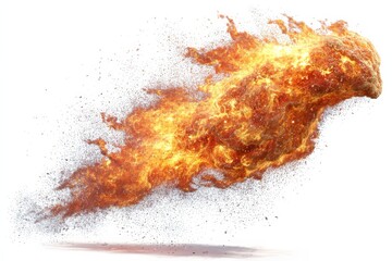 Poster - Fire-like creature bursts into vibrant flames while soaring through the air in a dramatic display of power and energy