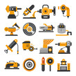 © pixora - Variety of stylized yellow and gray industrial equipment icons