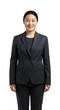 © SimpleDesignStudio - Middle-aged East Asian businesswoman in a dark grey suit smiling professionally against a plain transparent background
